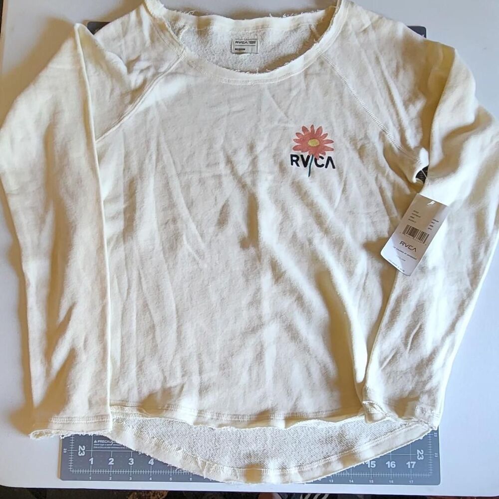 Rvca Women's Yellow and Cream Sweatshirt